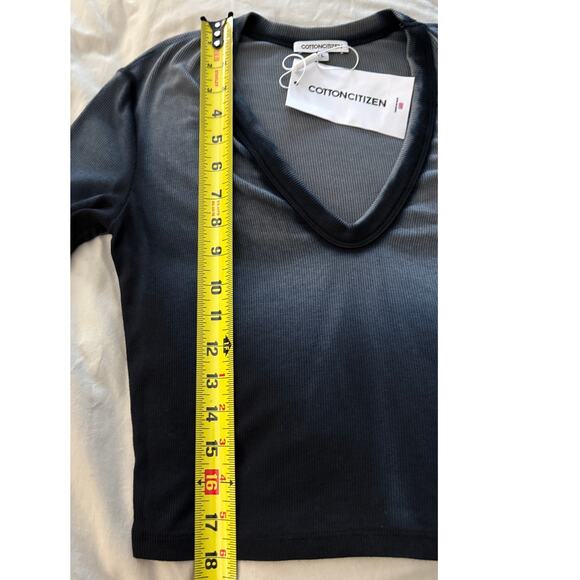 Cotton Citizen Verona V Neck Mid Top Black Ombre Womens Sz Large NWT Made In USA - Picture 7 of 13
